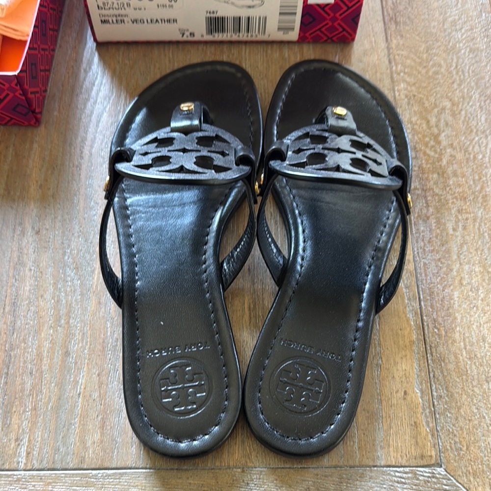 Tory Burch Black Leather Sandals